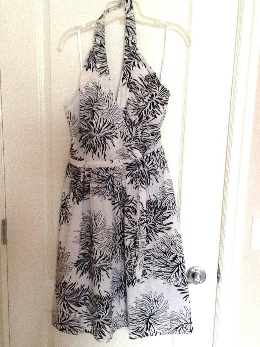 Jacob Women's Black White Floral Halter Neck Dress Summer Style A-line Size 5/6
